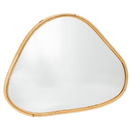 Organic" wall mirror in natural rattan