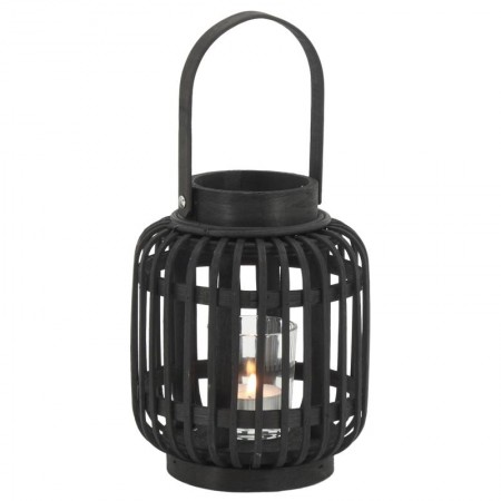 Black stained bamboo garden lantern