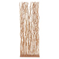 Décoration séparateur de pièce paravent sur socle en bois + 45 tiges en osier