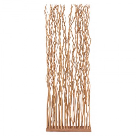 Décoration séparateur de pièce paravent sur socle en bois + 45 tiges en osier