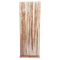 Décoration séparateur de pièce paravent sur socle en bois + 68 tiges bambou