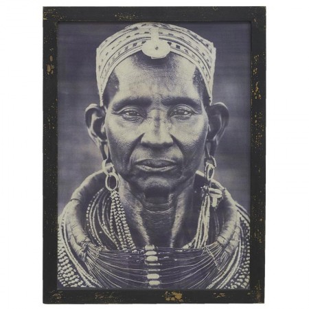 Retrato de un hombre africano, tabla de madera envejecida