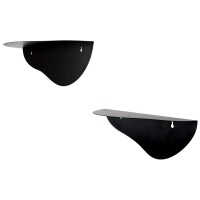 Seinähyllyt Duo Black Lacquered Metalli - Varastointi ja moderni olohuone, keittiö ja huone