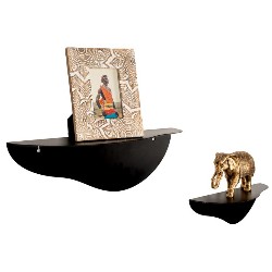 Wall Shelving Duo Black Lacked Metal - Storage Design och modern för vardagsrum, kök och rum
