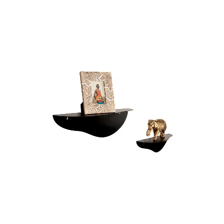 Seinähyllyt Duo Black Lacquered Metalli - Varastointi ja moderni olohuone, keittiö ja huone