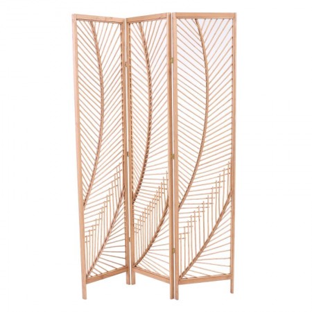 Ekran 3 panele rattanowe na strukturze drewna sosnowego