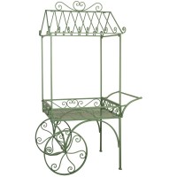 Vihreä lakattu metalliesitys Troly Garden, ravintola ja kauppa