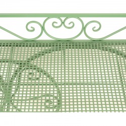 Chariot de présentation en métal laqué vert pour jardin, restaurant et boutique