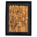 Modern sculpture painting characters in recycled teak "Family"