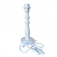 Lampa podłogowa w białym drewnianym drewnie, lampa stołowa stołowa, stopa do drewnianej lampy nocnej