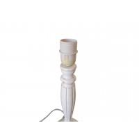 Vit träplantad lampa fot H 40 cm, fotbordslampa, fot för träbäddslampa