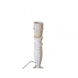 Vit träplantad lampa fot H 40 cm, fotbordslampa, fot för träbäddslampa