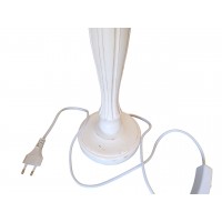 Vit träplantad lampa fot H 40 cm, fotbordslampa, fot för träbäddslampa