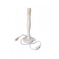 Vit träplantad lampa fot H 40 cm, fotbordslampa, fot för träbäddslampa