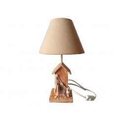 Lampada da letto in legno capanna da pesca con lampada da tavolo beige con stile posa decorazione marina mare