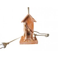 Houten bedlamp vissershuis met beige dagschaduw tafellamp decoratie zeestijl strand