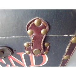 Vintage 1940 Old Wood Maleta 1940 "Nueva York South Hampton", Maleta decorativa antigua, decoración de barco de vapor