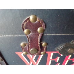 Vintage 1940 Vanha puu matkalaukku 1940 "New York South Hampton", muinainen koriste, höyrysauna sisustus