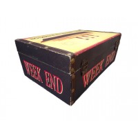 Vintage 1940 Old Wood Maleta 1940 "Nueva York South Hampton", Maleta decorativa antigua, decoración de barco de vapor