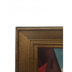 Maalaus painatus pahville "Festsans Festive" kohtaus 1800-luvun hahmot allekirjoittivat Gillis Van Tilborgh