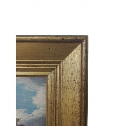 Maalaus painatus pahville "Festsans Festive" kohtaus 1800-luvun hahmot allekirjoittivat Gillis Van Tilborgh