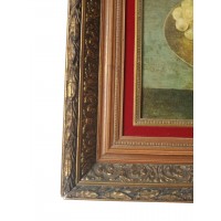 Vanha öljymaalaus Peter Peer Panel Bininoit Mets, hedelmät ja lasi pöydälle / asetelma