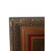 Stary obraz olejny na binoitacie Peter Panel Mets, owoce i szkło na stole / martwa natura