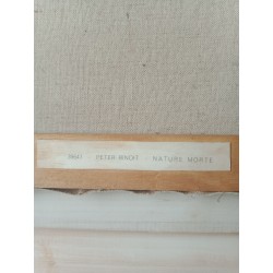 Stary obraz olejny na binoitacie Peter Panel Mets, owoce i szkło na stole / martwa natura