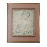 Estampe portrait junge frau mit kreuz - peter - peter paul rubens (1577-1640)