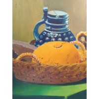 Målning målning Porträttolja på kanfas "La Dairy" enligt Johannes Vermeer (1632-1675)