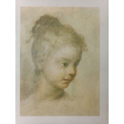 Lithographie-Porträt von jungem Mädchen - Rosalba Carriera (1675-1757)