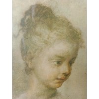 Gammal teikning portrett av ein ung jente - Rosalba Carriera (1675-1757)