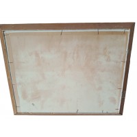 Maalaus maalaus paneelissa maisema syksyinen joen sillan luonto allekirjoitettu Gisèle Darrieux-Boblin (1927)