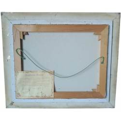 Maleriolje på lerret Marine landskap Sun Sea Vague Blå Seagulls Golden Wood Frame