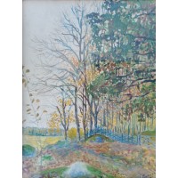 Lot 2 schilderijen waterverf schilderijen landschappen E.Bodman 1919