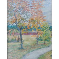 Zestaw 2 starożytnych obrazów Krajobrazy Natura Podpisana E.Bodman 1919