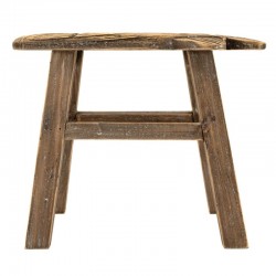 Tabouret en bois de paulownia naturel assise en forme de poisson