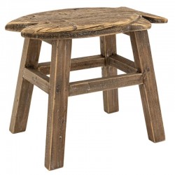 Tabouret en bois de paulownia naturel assise en forme de poisson