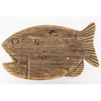 Natural paulownia wooden stool sitting in the shape of fish