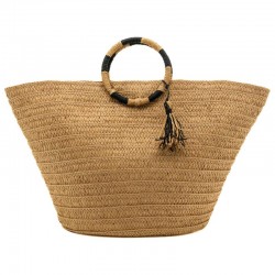 Natural rope paper bag, round handle