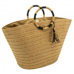 Natural rope paper bag, round handle