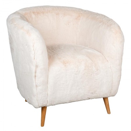 Silla de tragamonedas de piel blanca escandinava y pies de madera maciza - comodidad de cocón y diseño de moda