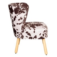 Fauteuil imitation peau de vache brun et beige