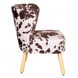 Armchair Design Imitation Cowhide Brown and Beige Cow - Comfortable Sitting and White Rustic Chic Style