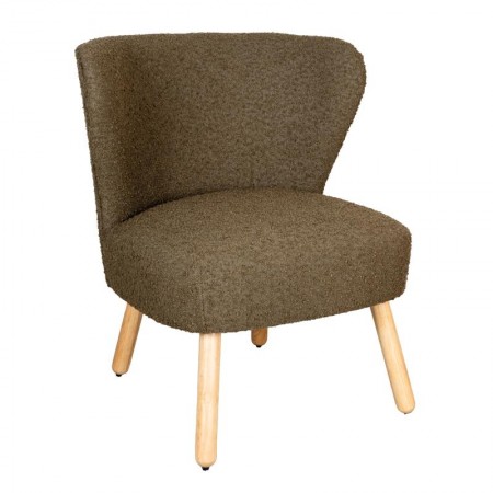 Fauteuil de Salon en Laine Bouclette Verte | Fauteuil Design Confortable et Moelleux pour Intérieur Moderne