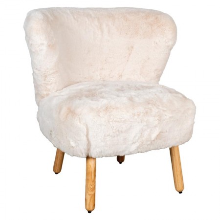 Lounge chair in white clasp wooden feet