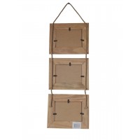 Wooden Wall Pictures For 3 Red Heart Photos