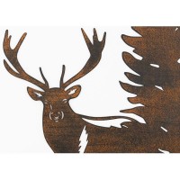 Wanddekoration Metall fir und Hirsch