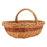 Mushroom basket in wicker buff