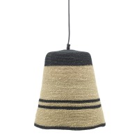 Hanging lamp in natural and dyed black